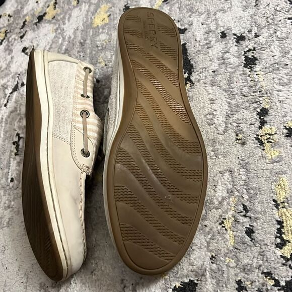 Sperry leather fabric striped boat shoes size 8.5 - Picture 7 of 8